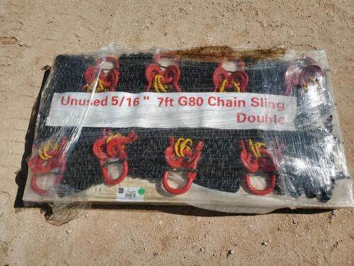 Unused Greabear (8) 5/16'' 7ft G80 Chain Sling Double