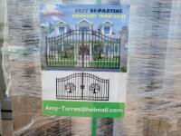 Unused Greatbear 14ft Iron Gate with artwork ''DEER '' in the Middle Gate Frame