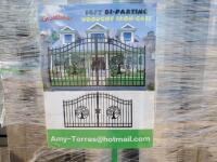 Unused Greatbear 14ft Iron Gate with artwork ''DEER '' in the Middle Gate Frame