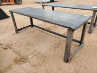 Unused 30'' X 90'' Steel Work Bench w/10ga Top