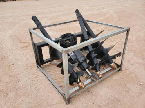 Unused Greatbear Skid Steer Auger Attachment w/(3) Augers 10'' 13'' 20''