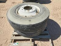 (2) Unused Truck Wheels w/Tires 11 R 22.5