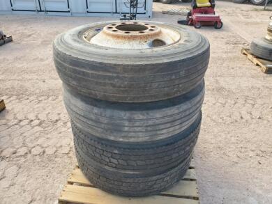 (4) Used Truck Wheels w/Tires Different Sizes