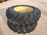 (2) John Deere Duals w/Tires 20.8-38