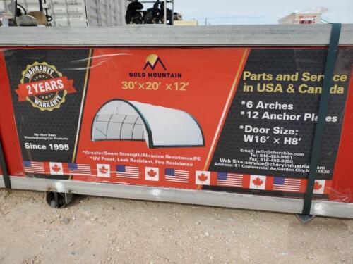 Unused Gold Mountain Dome Shelter 30' x 20' x 12'