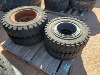 (4) Forklift Tires