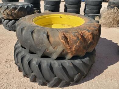 (2) John Deere Duals w/Tires 18.4-42