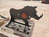 Unused 3/8" AR500 Steel Boar Shooting Target w/Heart Flappper - 4