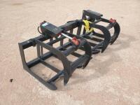 Dual Hydraulic Cylinder 77" Root Grapple Skid Steer Attachment