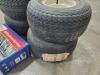 New Unused (4) Golf Cart Wheels w/Tires and Nokins Hup Caps - 3