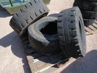 (4) Solid Rubber Forklift Tires 8.25-15