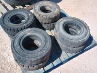(8) Solid Rubber Forklift Tires, 6.00-9