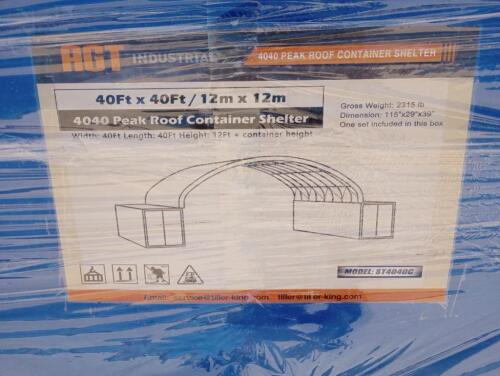 Unused AGT 40Ft x 40Ft Peak Roof Container Shelter