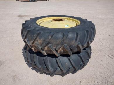 (2) John Deere Duals w/Tires Size 18.4-38