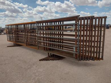 (10) 24Ft Freestanding Cattle Panels One with 8Ft Gate