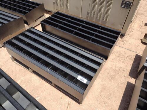 (2) 4Ft Unused Metal Bolt Bins (1) w/32 Bins (1) w/16 Bins