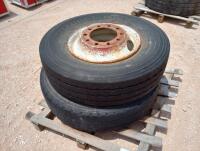 (2) Truck Wheels w/ Tires Size: 11R22.5