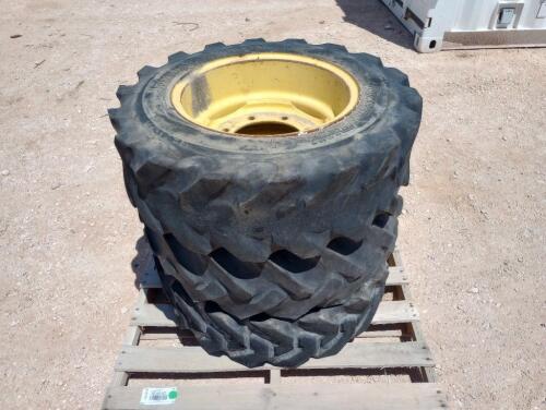 (3) Skid Steer Wheels w/Tires 10.5/80-18