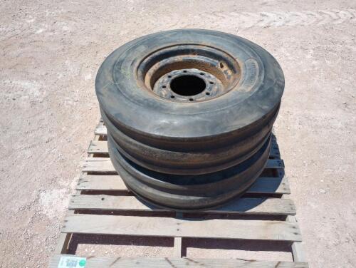 (2) Tractor Front Wheels w/ Tires Size: 11L-15