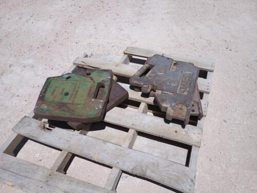 (2) MF Tractor Weights, (2) John Deere Tractor Weights