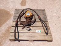 Harrington 1 Ton Hoist, (2) Lifting Wire Rope Slings