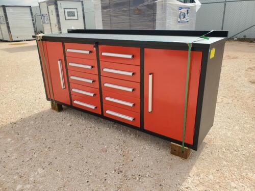 Unused Steelman 7Ft Work Bench w/ 10 Drawers 2 Cabinet