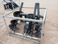 Unused Greatbear Skid Steer Auger Attachment w/ 18", 12" and 9" Augers