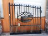 Unused Greatbear 14ft Iron Gate with artwork '' Cow&Calf '' in the Middle Gate Frame