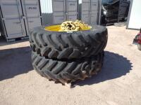 (2) John Deere Duals w/Wheel Hubs Tire Size 18.4R42