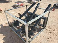 Unused Skid Steer Auger Attachment w/ 18", 12" and 9" Augers