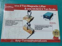 Unused 2 Ton Magnetic Lifter & OCSC5 5 Ton Scale