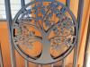 Unused Greatbear 14ft Iron Gate with artwork '' Tree '' in the Middle Gate Frame - 2