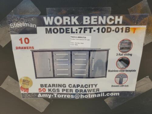 Unused Steelman 7Ft Work Bench