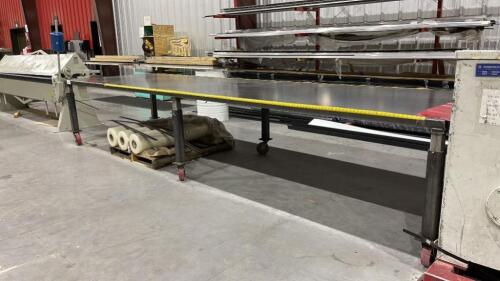 54" x 16' Work Table, Height Adjustable on Wheels