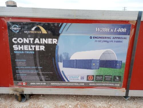 Unused Gold Mountain Container Shelter W20ft x L40ft